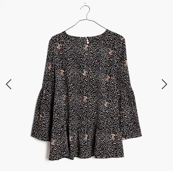 Madewell Silk Fiesta Paisley Bell-Sleeve Top - Picture 4 of 7